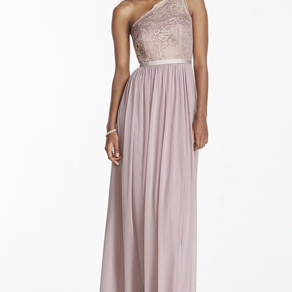 Rose gold metallic bridesmaid dress